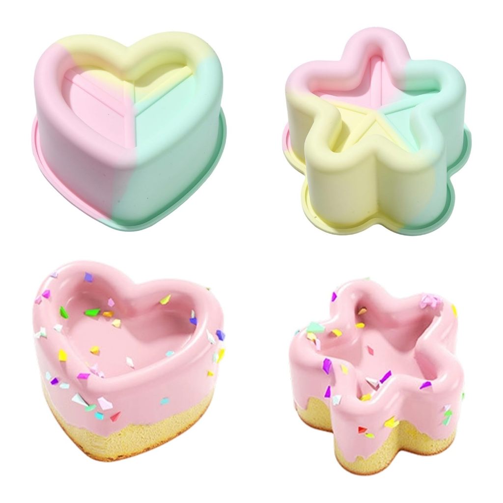 ハート＆スターシェイプシリコン製ベーキングモールド、ゼリープ - Chocolate Snack のレビューと価格
