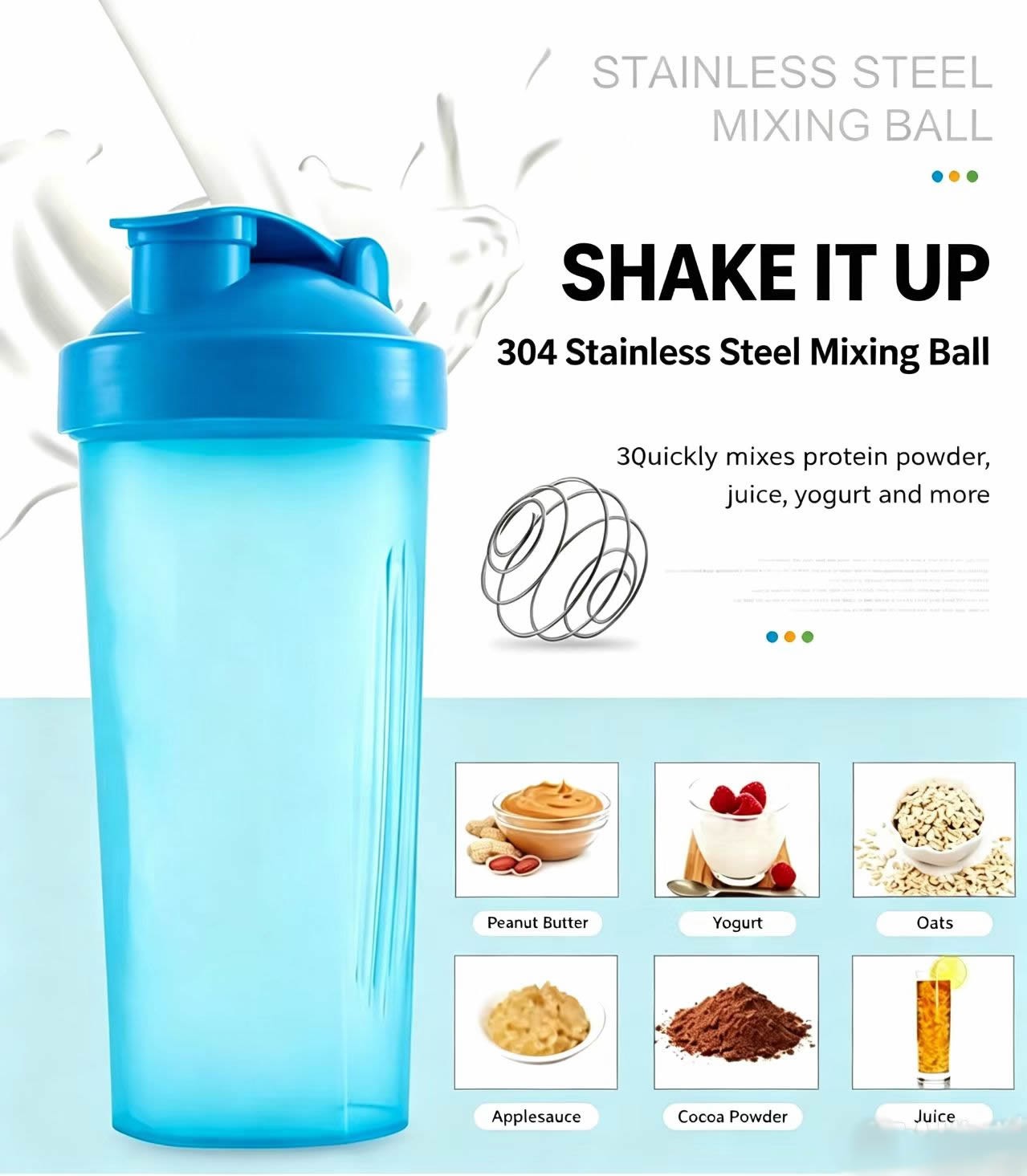 プロテインシェイカーボトル2本セット（20オンス）、ワイヤー - Protein Bar のレビューと価格